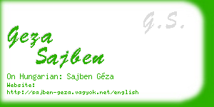 geza sajben business card