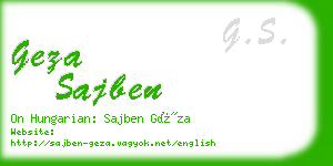 geza sajben business card